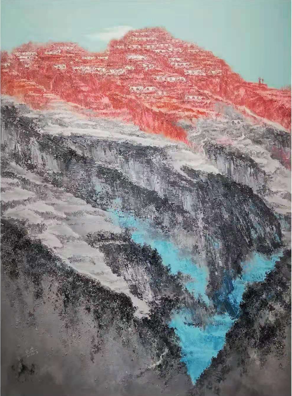 黄小力《多少回梦里回故乡之二》油画 110x150cm 2021年3月 人妻少妇av无码一区二区 电话18903886261_副本