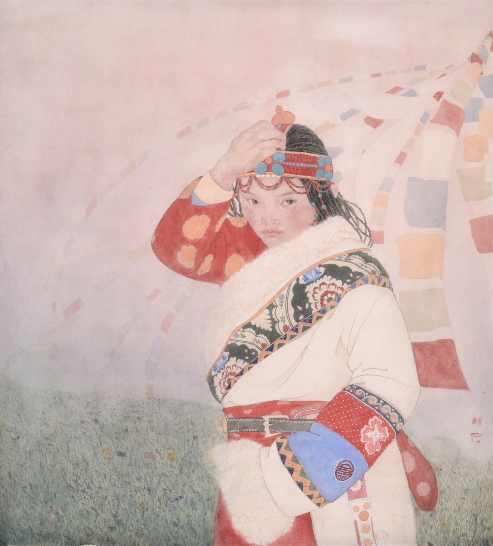 丁依 《风》 中国画 78x87cm 一等奖